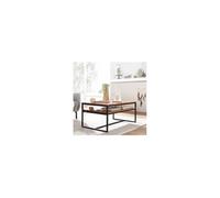 WOHNLING table basse 100x60x45 cm table de salon en bois massif table basse moderne