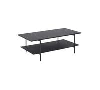 - Table basse 2 niveaux en mélaminé et Métal - L. 115 cm x H. 40 cm - Noir - Aria