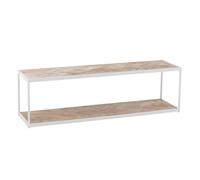 Table Basse 2 Niveaux "Miraza" 150cm Naturel & Blanc