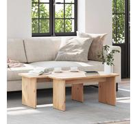 Table basse 2 pc Bois massif en pin rustique Mobilier de salon ronde vidaXL vida