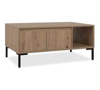 Calicosy Table Basse 2 Portes 1 Niche Plock - en Panneaux de Particules - Décor Chêne Artisan - pour Salon - L100 x H43 x l60 cm