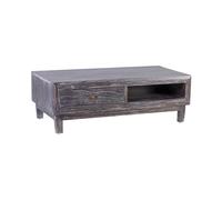 Table basse 2 tiroirs bronze bois marron