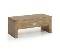 Table basse 2 tiroirs bronze bois marron