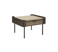 Table Basse 2 Tiroirs en Bois "Toronto" 60cm Naturel