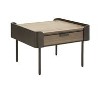 Table Basse 2 Tiroirs en Bois "Toronto" 60cm Naturel