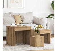 Table basse 3 pc Bois d'ingénierie Ensemble de tables basses moderne vidaXL vida