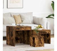 3-delige Tafeltjesset bewerkt hout zwart808595