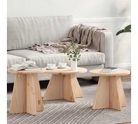 Table basse 3 pc ronde salon en bois rustique d'Accent massif Décor vidaXL vidaX