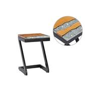 Table basse 30x30x50 cm Bois de teck massif et polyrésine