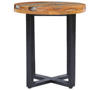 Table basse 40x45 cm Bois de teck massif et polyrésine