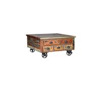 Table basse 5 tiroirs bois marron -