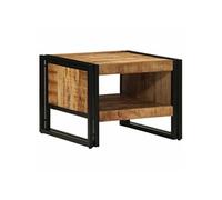 vidaXL Table basse 50x50x38 cm bois de manguier massif brut