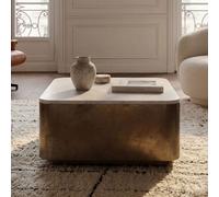 Table basse 60cm avec plateau marbre blanc Table de salon Table d'appoint métal