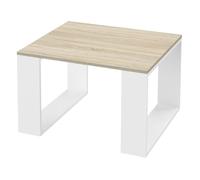 Table basse 65x65x40 cm aspect chêne/blanc en panneau de particules ML-Design
