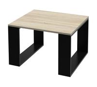 Table basse 65x65x40 cm aspect chêne/noir en panneau de particules ML-Design