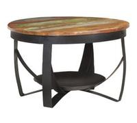 Table basse Ø68x43 cm Bois de récupération massif couleur mélangée G