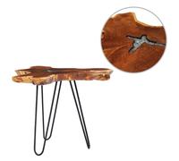 Table basse 70 x 45 cm Bois de teck massif et polyrésine - vidaXL