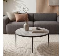 Table basse 70cm avec plateau marbre blanc Table de salon Table d'appoint ronde