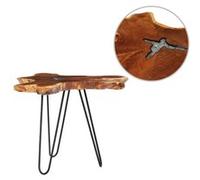 Table basse 70 x 45 cm Bois de teck massif et polyrésine - vidaXL