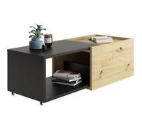 FMD Table basse extensible Chêne artisanal et noir
