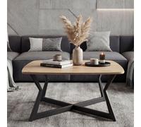 Table basse 75cm aspect chêne carrée table de salon table d'appoint séjour