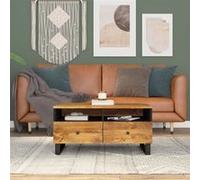 Vidaxl Table Basse 80x54x40 Cm Bois De Manguier Solide Et D'ingénierie Multicolore