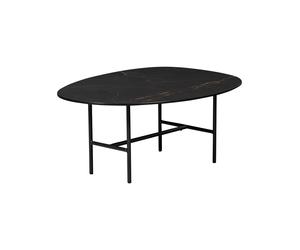 Table basse 80x60 cm aspect marbre noir Vajen