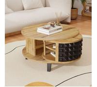 table basse 85.2x45.2 - SOGEU - table basse salon,table basse compartiment rotatif à 360° pour salon chambre