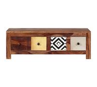 Table basse 90 x 50 x 30 cm en bois de palissandre massif - Durable et élégante pour le salon et les petites pièces