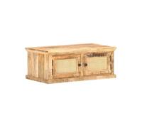 Table basse 90x50x35 cm Bois de manguier et canne naturelle