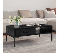 vidaXL Table basse Noir 90x50x35 cm Bois de pin massif 349930