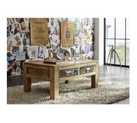 Table basse 90x60cm - Bois massif de manguier laqué - Imprimé multicolore - Style Urbain - DETROIT #43