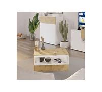 FMD Table basse avec 2 compartiments ouverts 91,8x71,5x45 cm table d'accent
