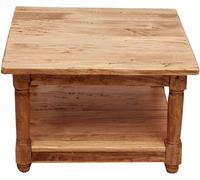 Table Basse À Fumere Style Rustique En Bois Massif De Tilleul Finition Naturelle L70xpr70xh45 Cm Multicolore