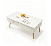 Table basse à plateau relevable avec rangement dissimulé et tiroirs. | Meuble Gain de Place pour Appartement(White,47.2x23.6x18.5 in)