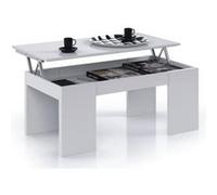 Table Basse à Plateau Relevable coloris blanc brillant - Dim : 100 x 50 x 42 cm -PEGANE-