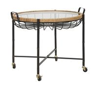 PETITE TABLE CEBU AVEC VERRE ET ROUES