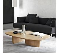 Table basse abstraite moderne en bois massif style Wabi-sabi Table basse en bois de pin Table basse de salon Table à thé rectangulaire japonaise Naturel 140 x 69,8 x 40,6 cm (L x l x H)