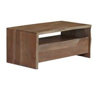 Table Basse Acacia Massif Bord Assorti 90 X 50 X 40 Cm Gris