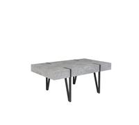 Beliani Table Basse Rectangulaire avec Plateau Effet Béton et Pieds Noirs pour Salon au Style Moderne et Industriel