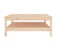 Table basse - AKOZON - 100x100 cm - Bois massif de pin - Style scandinave - Espace de rangement