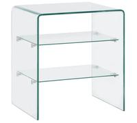 Table basse - AKOZON - Rectangulaire - Verre trempé - 50 x 40 x 56 cm - Transparent