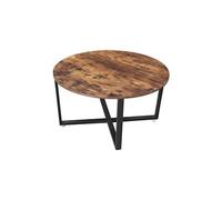 table basse alinru - 88 x 47 cm - marron rustique/noir
