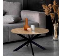 IDMarket - Table Basse Ronde Alix Pied araignée 70 cm Bois et Noir