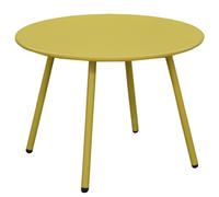 Alizé - Table basse jardin ronde en acier Rio 50 cm moutarde Moutarde G