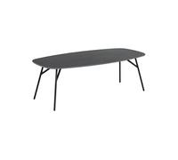 Toilinux - Table basse allongée bois et métal HALDOR - Gris foncé - HALDOR Noir G
