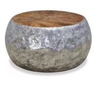 vidaXL Table basse Aluminium Teck 60 x 60 x 30 cm – Contemporain – Argent G