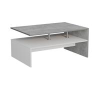 Table basse Amato, 90x52.6cm, Béton/blanc, Blanc, Vicco