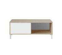 Table basse AMAYA 2 Niches L100cm - Blanc et Bois