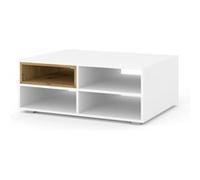 Table basse Anette M 94x70 cm avec étagères blanc mat Blanc Mat G